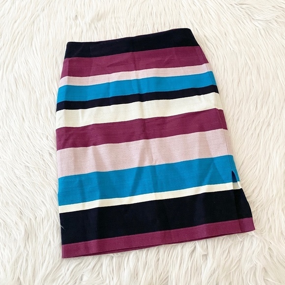 LOFT Dresses & Skirts - LOFT Pink Blue Striped Pencil Skirt